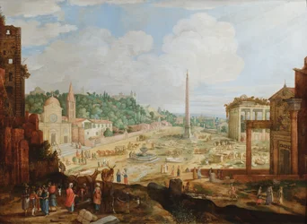 Rzym, Piazza del Popolo, ok. 1612 (olej na płycie)