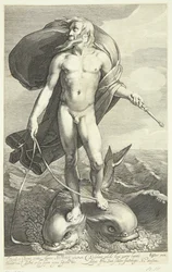 Neptun na dwóch delfinach