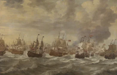 Odcinek z czterodniowej bitwy morskiej z czerwca 1666 r.