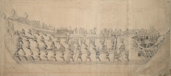 Portret angielskiego statku "Charles", ok. 1676 (grafit, szara farba)