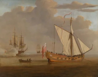 Angielski jacht "Portsmouth" na kotwicy