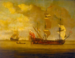 "Charles Galley" przed lekką bryzą, koniec XVII wieku (olej na panelu)