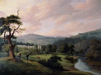 Opactwo Bolton z River Wharfe (akwarela na papierze)