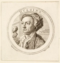 Portret Williama Hugginsa, wyd. 1760 (grawerowanie)