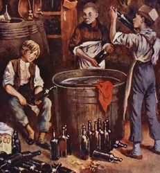 Chłopięce lata Davida Copperfielda (kolorowa litografia)