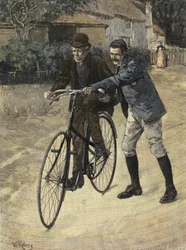 Uczyć się starego taty”. Grawer z aquerelle W. Raineya. 1893. ””