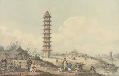 Miasto Lin Tsin, Shantung, z widokiem na kanał Grande