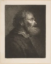 Stary człowiek z profilu, 1761.