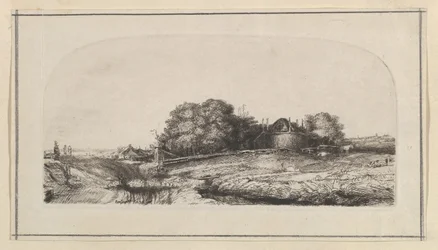 Krajobraz z kopią stodoły i stada owiec, 1750-1810.