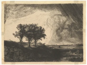 Trzy drzewa według Rembrandta, 1758.