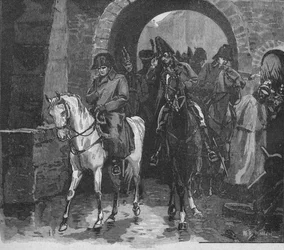 Napoleon odjechał z małym apartamentem przez Bramę św. Piotra, 1902