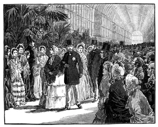 Królewska i cesarska wizyta w Kryształowym Pałacu, lata 50. XIX wieku, ok. 1888 r.
