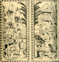 Chińscy garncarze przy pracy, projekt witraża, c1870, 1881.