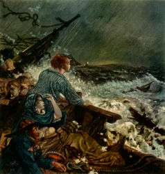 „Grace Darling i jej ojciec ratujący załogę rozbitków, 8 września 1838”, 1942.