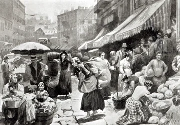 Mulberry Bend Italian Colony w Nowym Jorku, ilustracja w magazynie „Harper