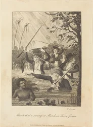 Maszeruj przez bagno lub bagno w Terra-firma, 1793.