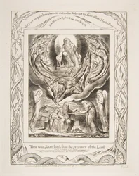 Szatan wychodzący z Obecności Pana, z ilustracji Księgi Hioba, 1825-26.