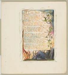 Pieśni niewinności i doświadczenia: zagubiony mały chłopiec, ca. 1825.