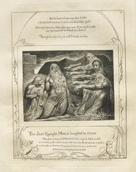 Księga Hioba: Pl. 10, Sprawiedliwy człowiek wyśmiewany z pogardy, 1825.