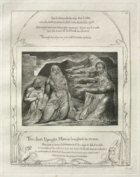 Księga Hioba: Pl. 10, Sprawiedliwy człowiek jest wyśmiewany z pogardy, 1825.