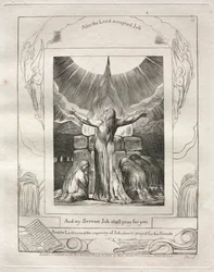 Księga Hioba: Pl. 18, A mój sługa Job będzie się za ciebie modlił, 1825.
