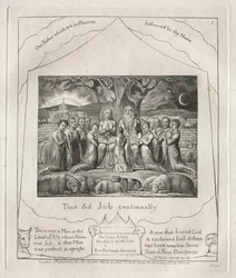 Księga Hioba: Pl. 1, Tak czynił Hiob ustawicznie, 1825.