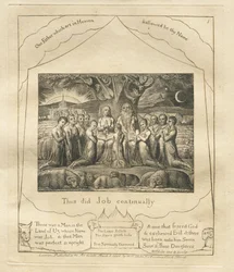 Księga Hioba: Pl. 1, Tak czynił Hiob ustawicznie, 1825.