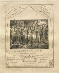 Księga Hioba: Pl. 21, Więc Pan pobłogosławił koniec Hioba bardziej niż początek, 1825.