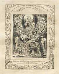 Księga Hioba: Pl. 5, Wtedy szatan wyszedł z obecności Pana, 1825.