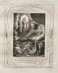 Księga Hioba: Pl. 9, Potem Duch przeszedł przed moją twarzą, włosy na moim ciele stanęły, 1825.