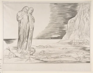 Krąg zdrajców: Dantes uderza stopą Bocca degli Abbate, z Dantes Infe ..., ca. 1825-27.