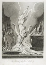 Ponowne zjednoczenie duszy i ciała, tabl. 13, ilustracja z „Grobu, poematu” Williama Blake