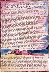 Visions of the Daughters of Albion: "But When The Moon Arose...", płyta 7, projekt z 1793 r., wykonanie ok. 1815 r. (akwaforta wypukła z piórkiem i akwarelą na papierze)