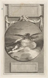 Skrzydlata postać przelatująca przez chmury, ca. 1780-87.
