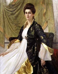 Portret pani Ernest Moon, z domu Emma de Villiers Lamb, ok. 1888 r.