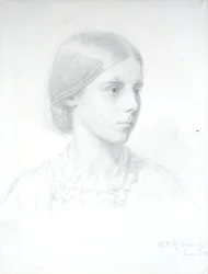 Portret młodej kobiety (ołówek na papierze)