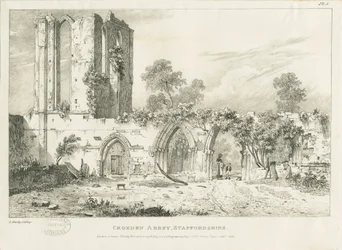 Opactwo Croxden: rycina, nd [1821] (druk)
