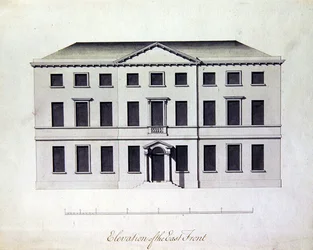 Projekt dla Enville Hall w Staffordshire, ok. 1770 (pióro i atrament z szaroniebieskimi plamami)