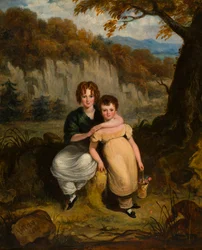 Portret Sir Thomasa Moncrieffe Bt. i jego siostra, gdy dzieci, c.1826 (olej na pokładzie)