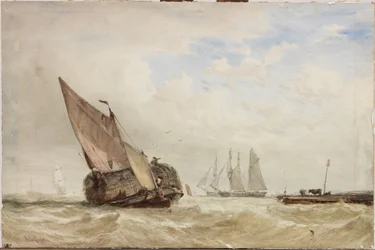 The Hayboat (akwarela, kolor nadwozia i wydrapywanie na karcie)