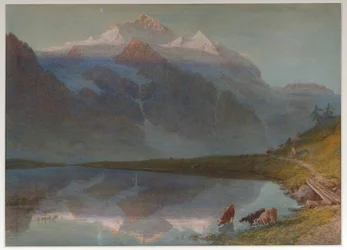 Scena górska - Jungfrau (akwarela)