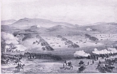 Kominiarka, 25 października 1854: Szarża Lekkiej Brygady, ilustracja z brytyjskich bitew lądowych i morskich, 1915