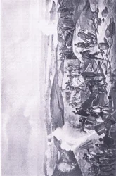 Sewastopol: upalny dzień na bateriach, ilustracja z brytyjskich bitew na lądzie i morzu, 1915