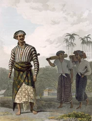 Madurese z rangi Mantu, płyta 7 z tomu I „Historii Jawy” Thomasa Stamforda Rafflesa (1781-1826), wyd. 1817 (akwatinta)