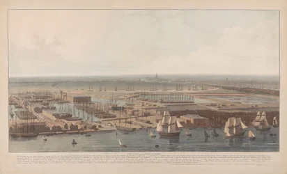 Widok na doki handlowe w Rotherhithe