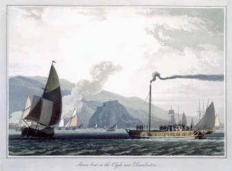„Łódź parowa na Clyde niedaleko Dumbarton”, Szkocja, 1829 r.