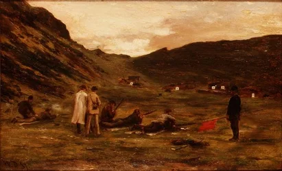 Strzelnica (olej na papierze)