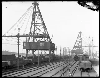 Żurawie podróżne, Pennsylvania Rail Road, Greenville, Nowy Jork, ok. 1912 r