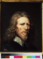 ""Portret Abrahama van der Doorta (ok. 1575/1580-1640), artysta holenderski"" Obraz Williama Dobsona (ok. 1610-1646) przed 1640 Wymiary 45x38 cm Sankt petersburg, muzeum pustelnia