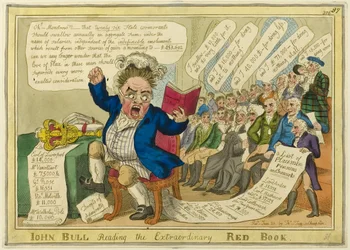John Bull czyta niezwykłą Czerwoną Księgę